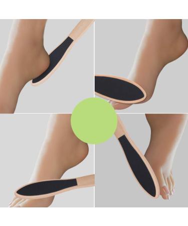 3Pcs Double Sided Foot Scraper - Exfoliating Wooden Handle Callus Remover & Foot Massage Tool (Black Foot Shape) - Premium Pedicure Solution for Smooth Feet - Buy Online on GoSupps.com