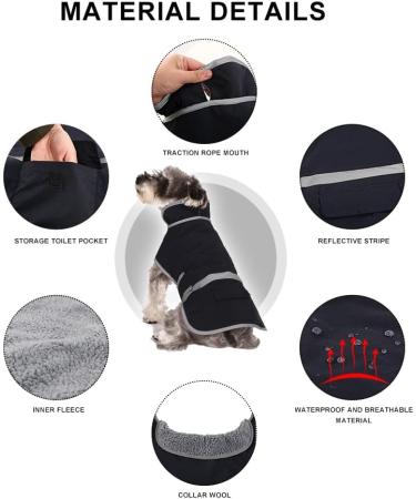 Dog Warm Coats Dog Jackets Waterproof with Fleece Lining Dog Coats Waterproof Dog Rain Coat Dog Clothes Dog Raincoats Thickened Dog Fleece Jumper Rain Coats for Large Dogs - Blue XL XL Blue - Buy Online on GoSupps.com