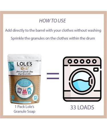 LOLE'S Natural Granule Soap for Laundry - Savon Marseille Laundry Powder - Eco-Friendly Plant Based Detergent - Buy Online on GoSupps.com