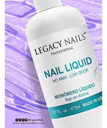 Legacy Nails Professional 16 oz Nail Sculpting Liquid Monomer - Color Stabilizer EMA Acrylic Monomer for Nail Extensions - Non-Yellow Formula - 16 Fl Oz - Buy Online on GoSupps.com