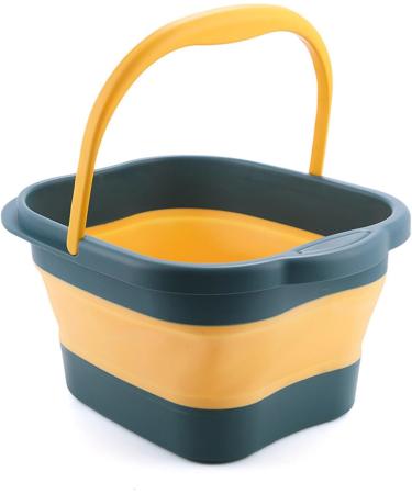 Foot Soaking Bath Basin | Soak Basin with Massaging Rollers and Handle | Stress Relief Soaking Tired Feet Help Sleep Home Spa Outdoor Travel Yellow+blue - Buy Online on GoSupps.com