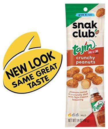 Snak Club Tajin Chili & Lime Seasoned Crunchy Peanuts - 12 Pack of 1.4oz Bags - Buy Online on GoSupps.com