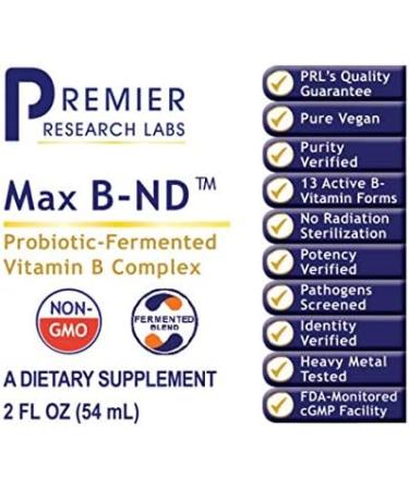 Max B-ND 2 fl oz - Vegan Probiotic-Fermented Vitamin B Complex for Liver Energy, Brain, and Mood Support - Buy Online on GoSupps.com