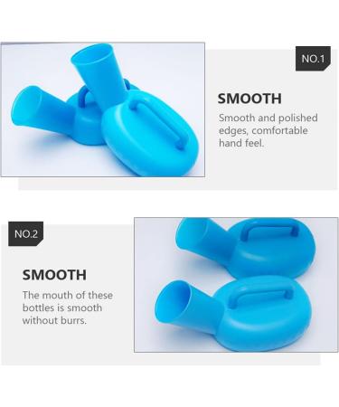 DOITOOL Travel Container Set - 2 Pcs Men's Portable Pee Bottles for Adults, Elderly & Children - Blue Urinary Chamber Pots - Buy Online on GoSupps.com