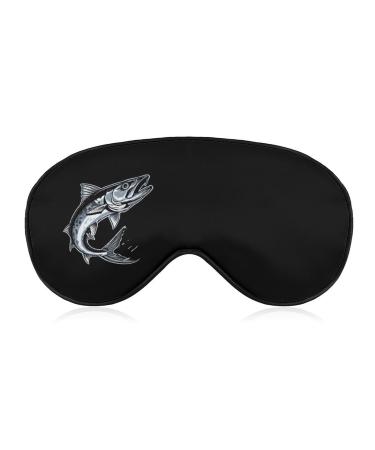 Ocean Blue Fish Spanish Mackerel Wahoo Soft Sleep Mask with Adjustable Strap Eye Masks Cover Blocks Light for Women Men