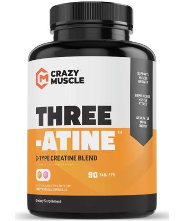 Creatine Pills for Crazy Muscle Gain - Keto Creatine Monohydrate x3 Blend - 5g per 3 Optimum Creatine Tablets - Muscle Builder for Men & Women - High Absorption - Easy to Swallow - (30 Days)