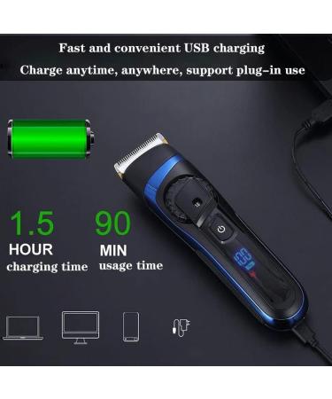 Professional Cordless Hair Clippers for Men - Adjustable Electric Hair Trimmer with LED Display & Box - Buy Online on GoSupps.com