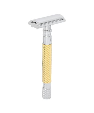 Manual Safety Razor Ergonomic Comfortable Safety Razor for Travel at Home(Gold)