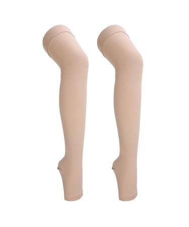 23 to 32 mmHg compression stockings l to xxl optional open toe thigh highly graded compression sock for men and women daily sports and sitting spider veins socks for relieving (XL)