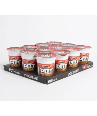 Pot Noodle: Beef & Tomato (Case of 12 x 90g Pots) Delicious Tasty And Yummy Authentic Chinese Flavours