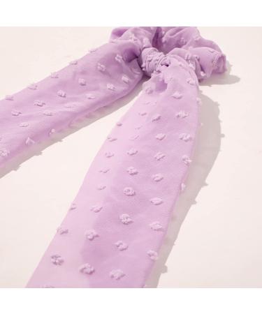 Black Bowknot Satin Silk Long Hair Scarf Scrunchies for Women - 6Pcs Elastics Ponytail Holder with Donut Hair Ties - Buy Online on GoSupps.com