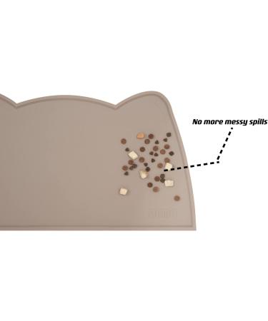 Ohmo Bowl Pad for Small Dogs & Cats | Non-Slip Silicone Feeding Mat | Waterproof Beige 52x30cm | International Shipping Available - Buy Online on GoSupps.com