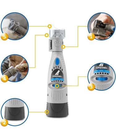 Dremel 7020-PGK Pet Nail Grinder - Quiet Electric Dog Nail File Set | Safe Alternative to Clippers & Trimmers - Grey - Buy Online on GoSupps.com