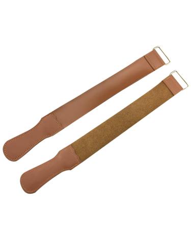 Exceart 2-part set hairdressing razor Accessories Razor belt to hair removal razor belt barber bar beer grinding tape hairdressing strap made of leather off straps made of leather shaving cloth cloth