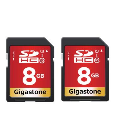 Gigastone 8GB 2-Pack SD Card UHS-I U1 Class 10 SDHC Memory Card Full HD Video Canon Nikon Sony Pentax Kodak Olympus Panasonic Digital Camera, with 2 Mini Cases SD 8GB U1 2-Pack