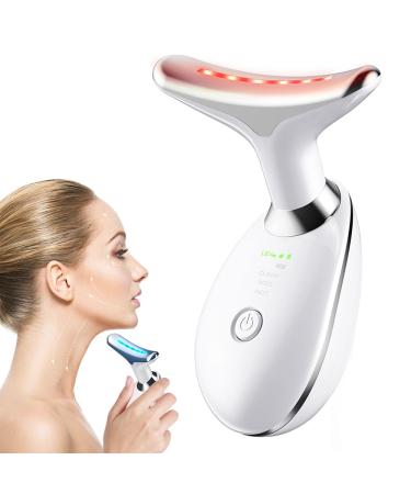 Neck Face Massager 3-in-1 Facial Massager Face Sculpting Tool with Vibration Thermal Portable Multifunctional Facial Device(White)