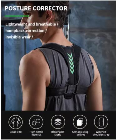 Posture Corrector for Men & Women - Adjustable Back Support Breathable Design for Spine Pain Relief - Buy Online on GoSupps.com