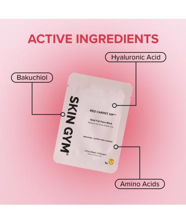 SKIN GYM Gold Foil Face Mask - Anti-Aging Soothing Bakuchiol & Hydra Complex - 3 Pack - Buy Online on GoSupps.com