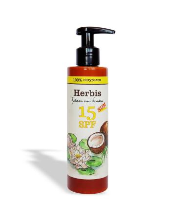 Flos de Herbis Natural sun milk SPF 15 200 ml moisturizing with coconut and aloe vera waterrepellent