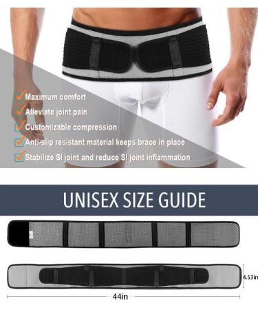 Sciatica Belt for Men & Women - SI Joint & Lumbar Support Brace for Pain Relief | Adjustable Black Hip Brace for Lower Back & Sciatic Nerve Pain - Buy Online on GoSupps.com