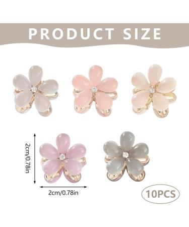 Bekecidi 10 Pieces Crystal Hair Clips Small Hair Clips Floral Hair Clips Fashion Accessories for Women Women Cute Mini Hair Clips for Casual Wear Party Wedding (5 Color Mix) - Buy Online on GoSupps.com