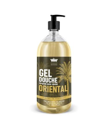 LES PETITS BAINS DE Provence Les Petits Bains de rovence Oriental Men's Shower Gel - Family Size | Soap Free Surgras | Face Body Hair | Made in France Provence | Dermatologically Tested