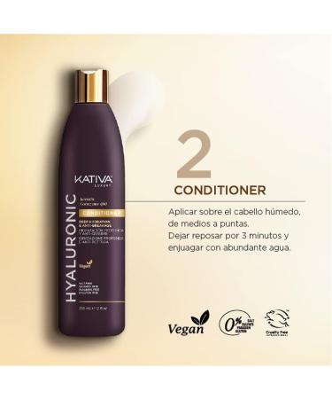 Plus Cosm tica Kativa Luxury Conditioner Hyaluronic acid Keratin Coenzyme Q10 Strengthens and deeply hydrates vegan formula recycled packaging for daily use Contents 355 ml - Buy Online on GoSupps.com