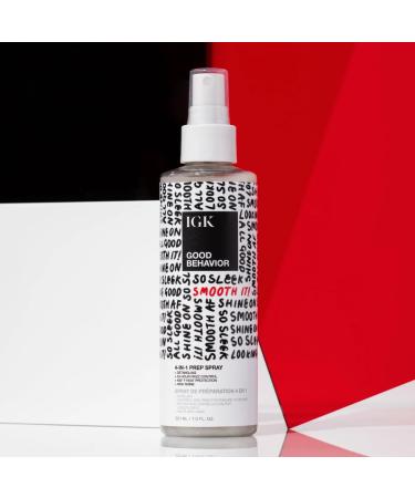 IGK GOOD BEHAVIOR Set | 4-in-1 Prep Spray + Spirulina Protein Smoothing Spray | Frizz Control + Heat Protectant | Vegan + Cruelty Free Good Behaviour 5.6 Fl Oz + 7 Fl Oz (Pack of 2) - Buy Online on GoSupps.com