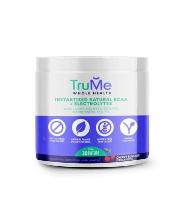 TruMe Whole Health All Natural BCAA + Electrolytes - Vegan Post Workout Supplement Potent Electrolyte Powder Cherry Blaster Sugar Free Gluten Free Hydration for Muscle Stamina 210g 210 g