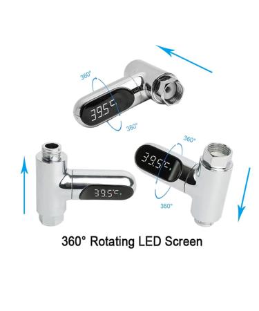 KAMEISHI Shower Thermometer 2nd Gen - LED Digital Display Fahrenheit Celsius - 360 Rotating Screen - Home Bathroom Kitchen - K2 - Buy Online on GoSupps.com