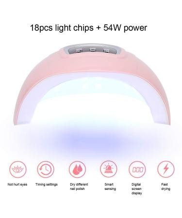 Professional Dual Source UV LED Nail Dryer - 54W Smart Nail Lamp for Gel Polish - Fast Drying (30s 60s 90s) - Buy Online on GoSupps.com
