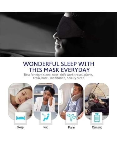 3D Sleep Mask for Side Sleepers - 100% Light Blocking Eye Covers for Men & Women | Adjustable Luxury Eye Shade for Nap Meditation & Yoga - Black - Buy Online on GoSupps.com