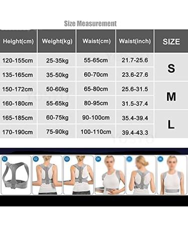 ZUIAI Adjustable Back Support Posture Orthotics Correction Belt Anti-Humpback Breathable (M) Medium Grey - Buy Online on GoSupps.com