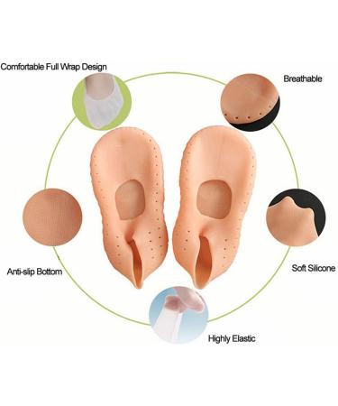 InfantLY Bright Silicone Foot Moisturizing Gel Sock - Skin Care Protector for Dry Skin - Non-Slip Massager - White, 1.0 Count - Buy Online on GoSupps.com