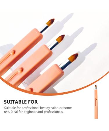Beaupretty Portable Retractable Lip Brush - Travel Lipstick Applicator for Women & Girls | Warm Orange Makeup Tool - Buy Online on GoSupps.com