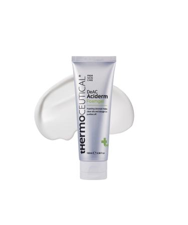 tHermoCEUTICAL DeAC Aciderm Foamgel - Acne Face Wash for Oily & Acne-Prone Skin Acne Control Exfoliating Cleanser for Excess Oil and Sebum Natural Breakout Clearing Foam 3.38 fl.oz