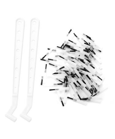 Disposable toothbrush tips 100 pieces toothbrush tips 2 brush handles brush tip for the use of medication in dentistry