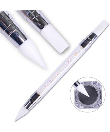 Nail Tool Nail Art Brushes Silicone Dual Head Manicure Carving Pen Rhinestone Beads Picker Tool - Buy Online on GoSupps.com