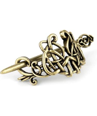 Lurrose Knot Hair Pins Vintage Irish Hair Slide Pin Hairpins Viking Hair Accessory with Stick for Girls Woman (Bronze) - Buy Online on GoSupps.com