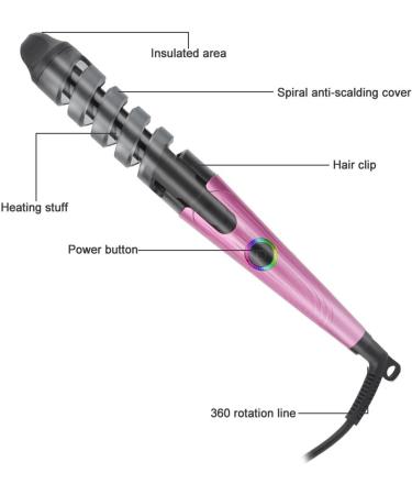 Hair Curling Wand | Portable Curling Wand | Automatic Hair Curler Hair Straightener and Curler 2 in 1 Curling Iron for Hair Styling Pink US - Buy Online on GoSupps.com