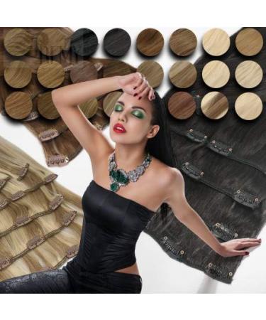 Remyhaar.eu 35cm Clip-In Hair Extensions - 7 Set 70g 100% Remy Real Hair 4/613# Mixed Color - Buy Online on GoSupps.com