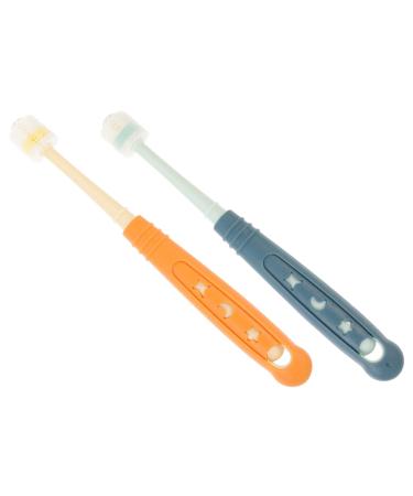 Collbath 2 pieces 360 toothbrush baby accessories children's toothbrush silicone toothbrush hand toothbrushes 360 degrees toothbrushes oral care tools silicone bristles toothbrushes