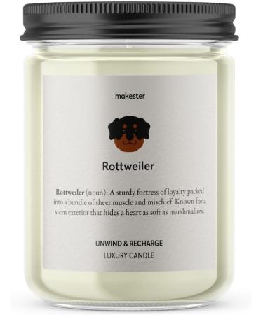 Rottweiler Candle - 220g Soy Wax with Vanilla Jasmine & Almond - Perfect Gift for Dog Lovers - Makester - Buy Online on GoSupps.com
