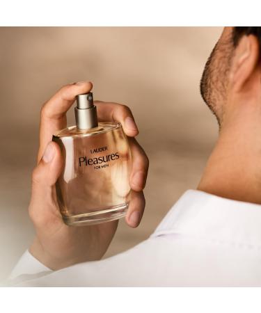 Est e Lauder Pleasures for Men Cologne Spray with Notes of Sandalwood Citrus & Nectarine 3.4 Fl Oz - Buy Online on GoSupps.com