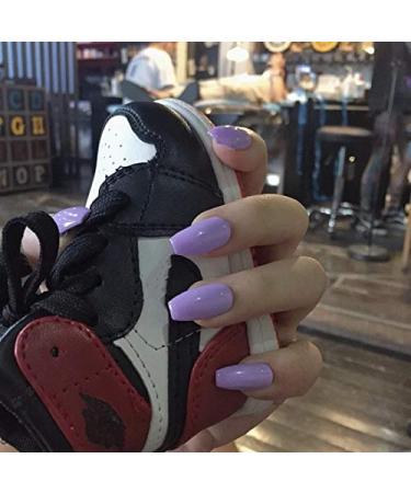 Buy Sethain Shiny Purple Ballerina Press-On Nail Tips - 24 Piece Complete Set for Women & Girls - Long Stylish & Perfect for Any Occasion - Buy Online on GoSupps.com