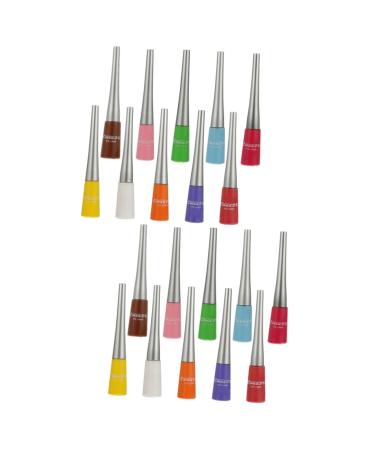 Healvian 20 Pcs Colored Liquid Eyeliner Sweat-proof Eyeliner Pens Waterproof Eyeliners Cosmetic Pens Plastic