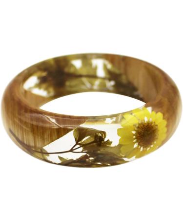 TENDYCOCO 2 Pcs Flower Bracelet Gemstone Bracelets Wood Bracelet Hawaiian Bracelet Friendship Bracelets Resin Bangle Bracelet Clear Bracelet Bangle Clear Epoxy European and American Jewelry 6.4X2.3CMx2pcs As Shownx2pcs - Buy Online on GoSupps.com