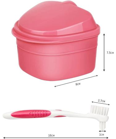 YKelin Denture Cleaning Set denture cleaning case with denture brush pink - Buy Online on GoSupps.com