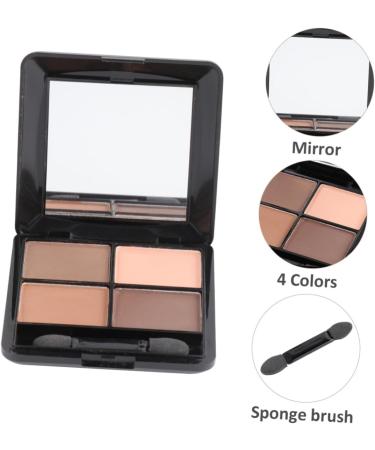 NOLITOY 2pcs 4 Elegant Shadow Colors Makeup Brown and Sponge Eye Mirror Matte with Eyeshadow 1 count (Pack of 1) As Shownx2pcs - Buy Online on GoSupps.com