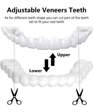 Wttfc Dentures 2 Pairs Cosmetic Dentures Temporary Dentures Upper and Lower Temporary Dentures Quickly Repair Your Teeth and Smile for Men and Women - Buy Online on GoSupps.com